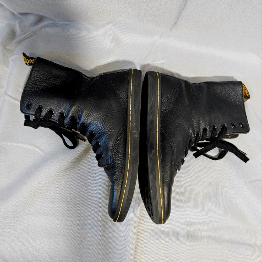 Dr Martens Stratford Boots Black Leather Goth Floral Lining High Lace Up Size 7 - Picture 7 of 9